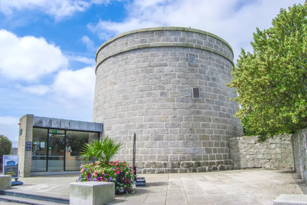 Historic Martello Tower and James Joyce Museum in Sandycove, Ireland, a popular coastal tourist attraction near Dublin